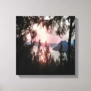 Toile Coucher De Soleil De Marmaris Encadré De Palmiers
