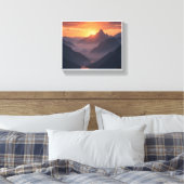 Toile Coucher de soleil de montagne Majestic (Insitu(Chambre))