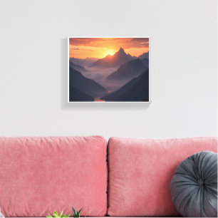 Toile Coucher de soleil de montagne Majestic