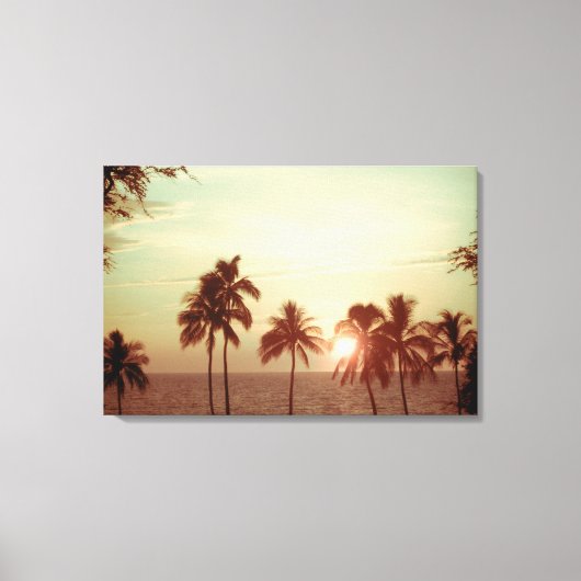 Toile Coucher de soleil de PixDezines à la plage de Maun (Recto)