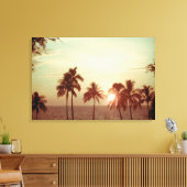 Toile Coucher de soleil de PixDezines à la plage de Maun (Insitu(Salon))