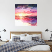 Toile Coucher de soleil de plage violet (Insitu(Chambre))