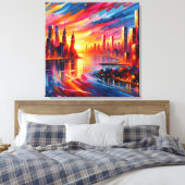TOILE COUCHER DE SOLEIL DE VILLE (Insitu(Chambre))
