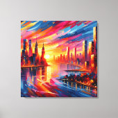 TOILE COUCHER DE SOLEIL DE VILLE (Recto)