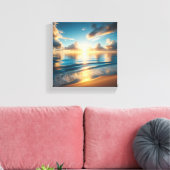 Toile Coucher de soleil doré à couper le souffle sur un (Insitu(Salon))