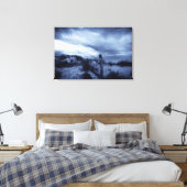 Toile Coucher de soleil dramatique, plage, dunes de sabl (Insitu(Chambre))