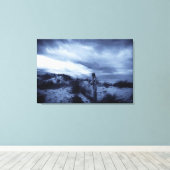Toile Coucher de soleil dramatique, plage, dunes de sabl (Insitu (Plancher de Bois))