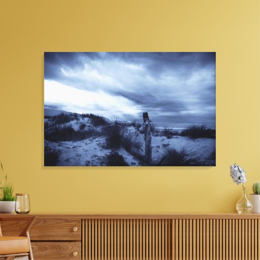 Toile Coucher de soleil dramatique, plage, dunes de sabl (Insitu(Salon))