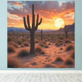 Toile Coucher de soleil du désert de Boho (Insitu (Plancher de Bois))