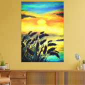 Toile Coucher de soleil du lac - Aquarelle (Insitu(Salon))