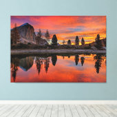 Toile Coucher de soleil du lac enchanté (Insitu (Plancher de Bois))