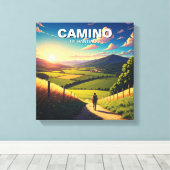 Toile Coucher de soleil du Randonnée de Saint-Jacques-de (Insitu (Plancher de Bois))