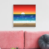 Toile Coucher de soleil en Californie | Plage fond de co (Insitu(Salon))