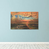 Toile Coucher de soleil en mer après une tempête (huile  (Insitu (Plancher de Bois))