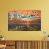 Toile Coucher de soleil en mer après une tempête (huile  (Insitu(Salon))