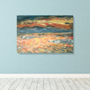 Toile Coucher de soleil en mer par Pierre Renoir, Beaux-