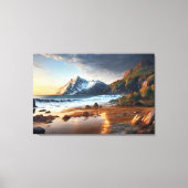Toile Coucher de soleil en montagne (Recto)