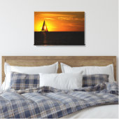 Toile coucher de soleil en voile sur le lac (Insitu(Chambre))