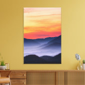 Toile Coucher de soleil et brouillard dans la vallée (Insitu(Salon))