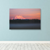 Toile Coucher de soleil et brouillard du Mont Rainer (Insitu (Plancher de Bois))