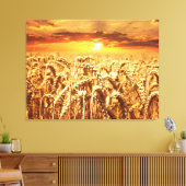 Toile Coucher de soleil et champ de blé (Insitu(Salon))
