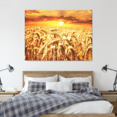 Toile Coucher de soleil et champ de blé (Insitu(Chambre))