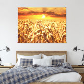 Toile Coucher de soleil et champ de blé (Insitu(Chambre))
