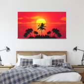 Toile Coucher de soleil et palmiers (Insitu(Chambre))