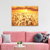 Toile Coucher de soleil étonnant sur le champ de blé (Insitu(Salon))
