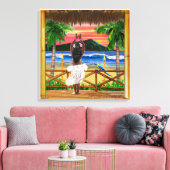 TOILE COUCHER DE SOLEIL HULA HAWAÏEN (Insitu(Salon))