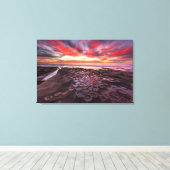 Toile Coucher de soleil incroyable aux bassins de marée (Insitu (Plancher de Bois))