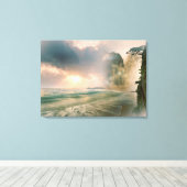 Toile Coucher de soleil mystique sur la plage Ocean Clif (Insitu (Plancher de Bois))