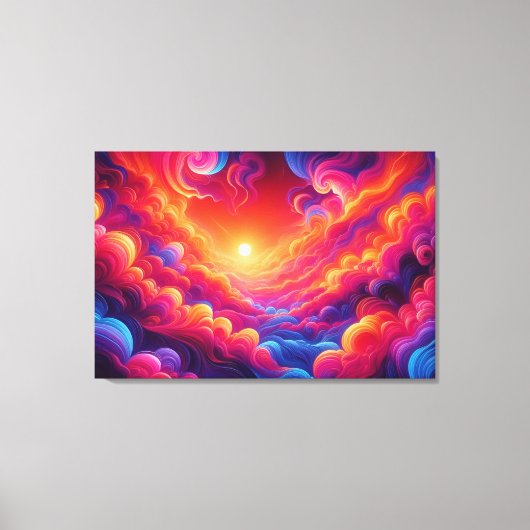 Toile Coucher de soleil néon vibrant (Recto)
