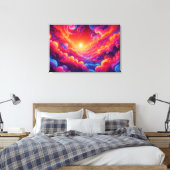 Toile Coucher de soleil néon vibrant (Insitu(Chambre))