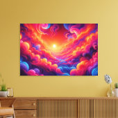 Toile Coucher de soleil néon vibrant (Insitu(Salon))