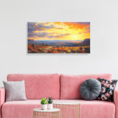 Toile Coucher de soleil paisible dans le Plateau d'autom (Insitu(Salon))