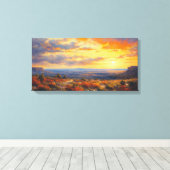 Toile Coucher de soleil paisible dans le Plateau d'autom (Insitu (Plancher de Bois))