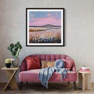 Toile Coucher de soleil - Peinture de paysage pastel dou