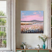 Toile Coucher de soleil - Peinture de paysage pastel dou