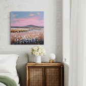 Toile Coucher de soleil - Peinture de paysage pastel dou