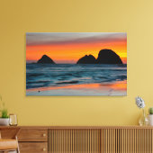 Toile Coucher de soleil, Pierres de mer, Océan, Oregon,  (Insitu(Salon))