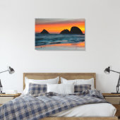 Toile Coucher de soleil, Pierres de mer, Océan, Oregon,  (Insitu(Chambre))