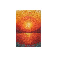 Coucher de soleil radieux sur l'eau, papier peint
