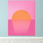 Toile Coucher de soleil rétro (Insitu (Plancher de Bois))