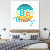 Toile Coucher de soleil rétro 86 Vintage en détresse (Insitu(Chambre))