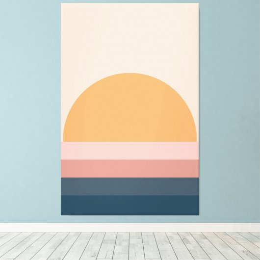 Toile Coucher de soleil rétro minimal - Neutre (Insitu (Plancher de Bois))