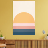 Toile Coucher de soleil rétro minimal - Neutre (Insitu(Salon))