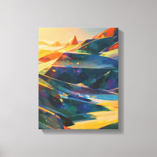 Toile Coucher De Soleil Rêvé Sur Des Montagnes Vibrantes