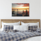 Toile Coucher de soleil romantique sur la baie (Insitu(Chambre))