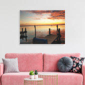 Toile Coucher de soleil romantique sur la baie (Insitu(Salon))